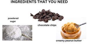 3-Ingredient Chocolate Peanut Butter inspired Cookie dough recipe ingredients
