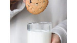 a cookie and milk