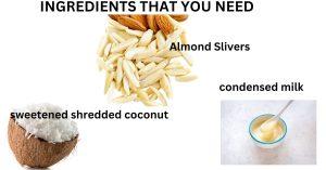 ingredients for almond-joy 3-ingredient cookie dough