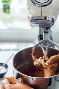 Using a Stand Mixer to Mix Cookie Dough, a Close Up
